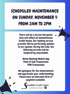 Scheduled maintenance on Sunday, November 9 from 2 AM to 2 PM